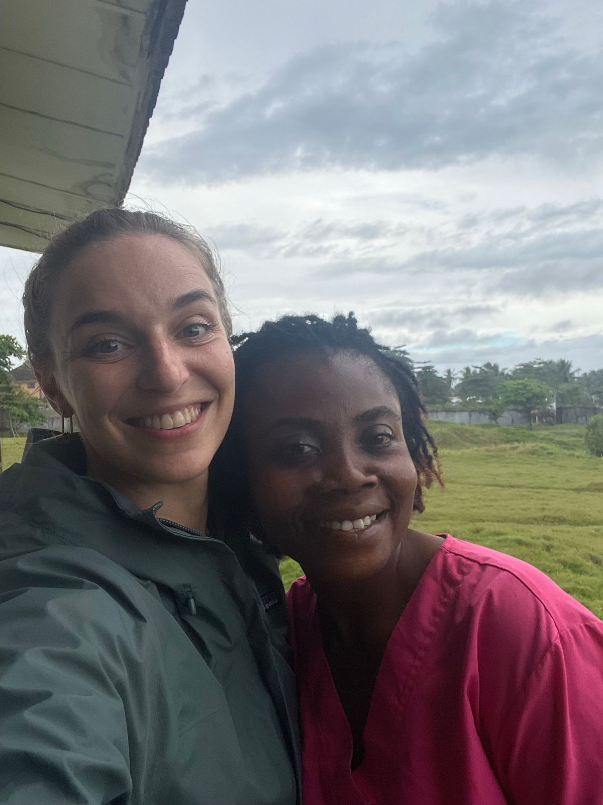 Two colleagues together at a project site at the end of the day