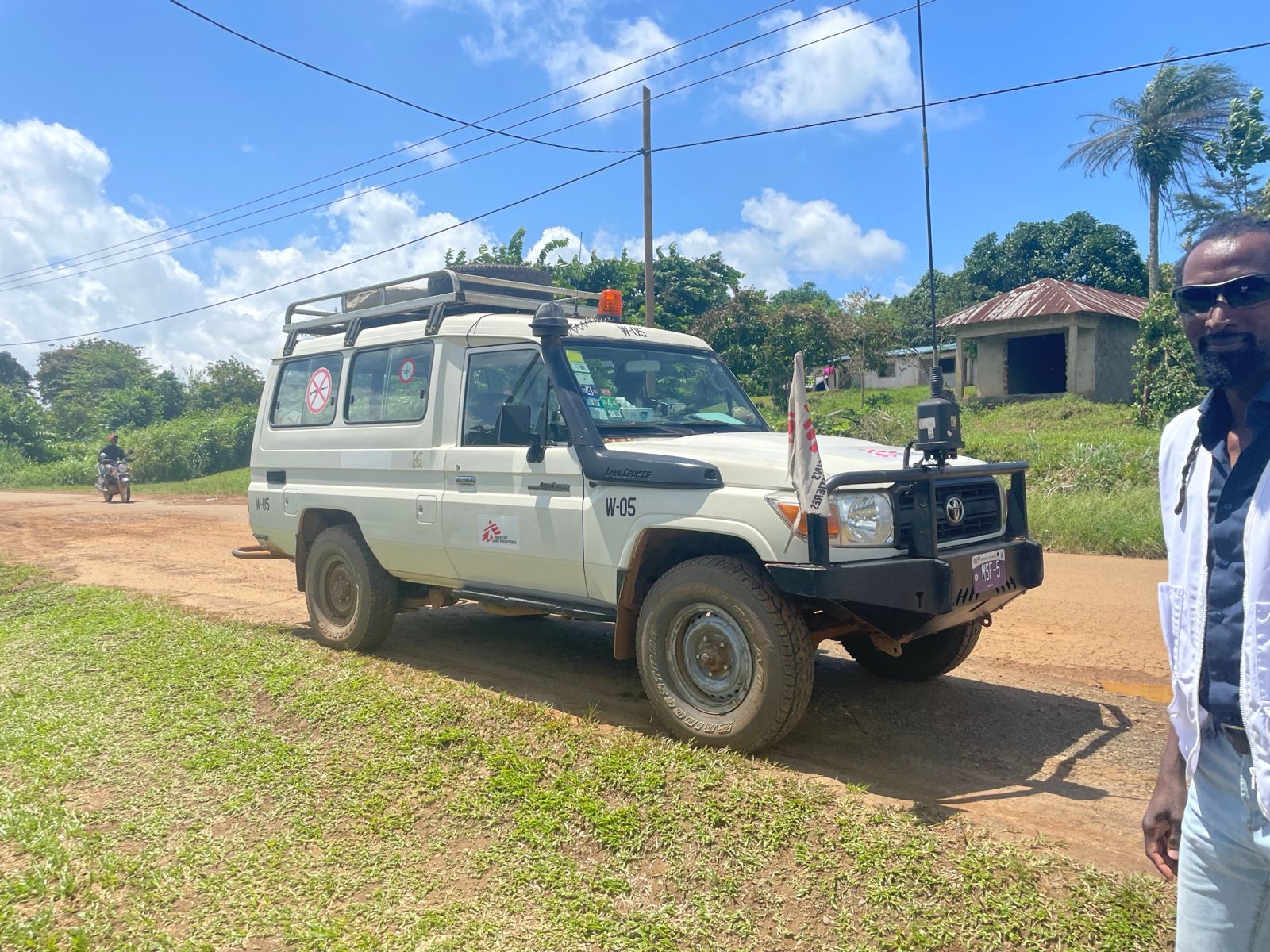 An MSF project vehicle parked on a rural road